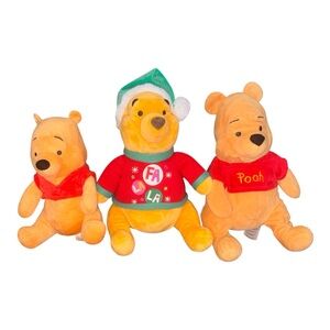 Winnie the pooh 3 plushie lot see description